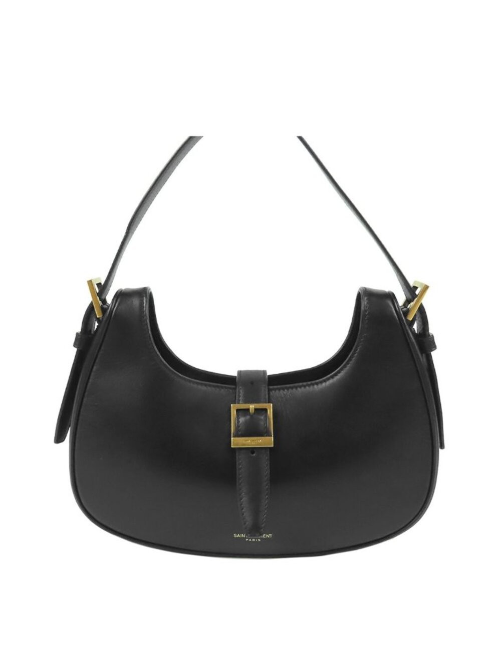 Saint Laurent le Fermoir Black Leather Hobo